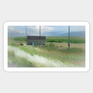 Entering Oklahoma by Debra Martz Sticker